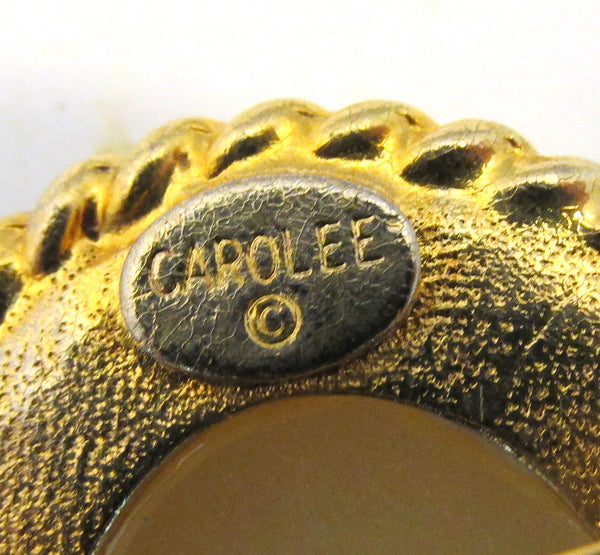 Vintage 1970s Signed Carolee Contemporary Style Cameo Pin - Signature
