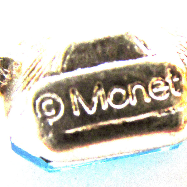 Desirable Signed Monet Vintage 1970s Designer Geometric Diamante Pin - Signature