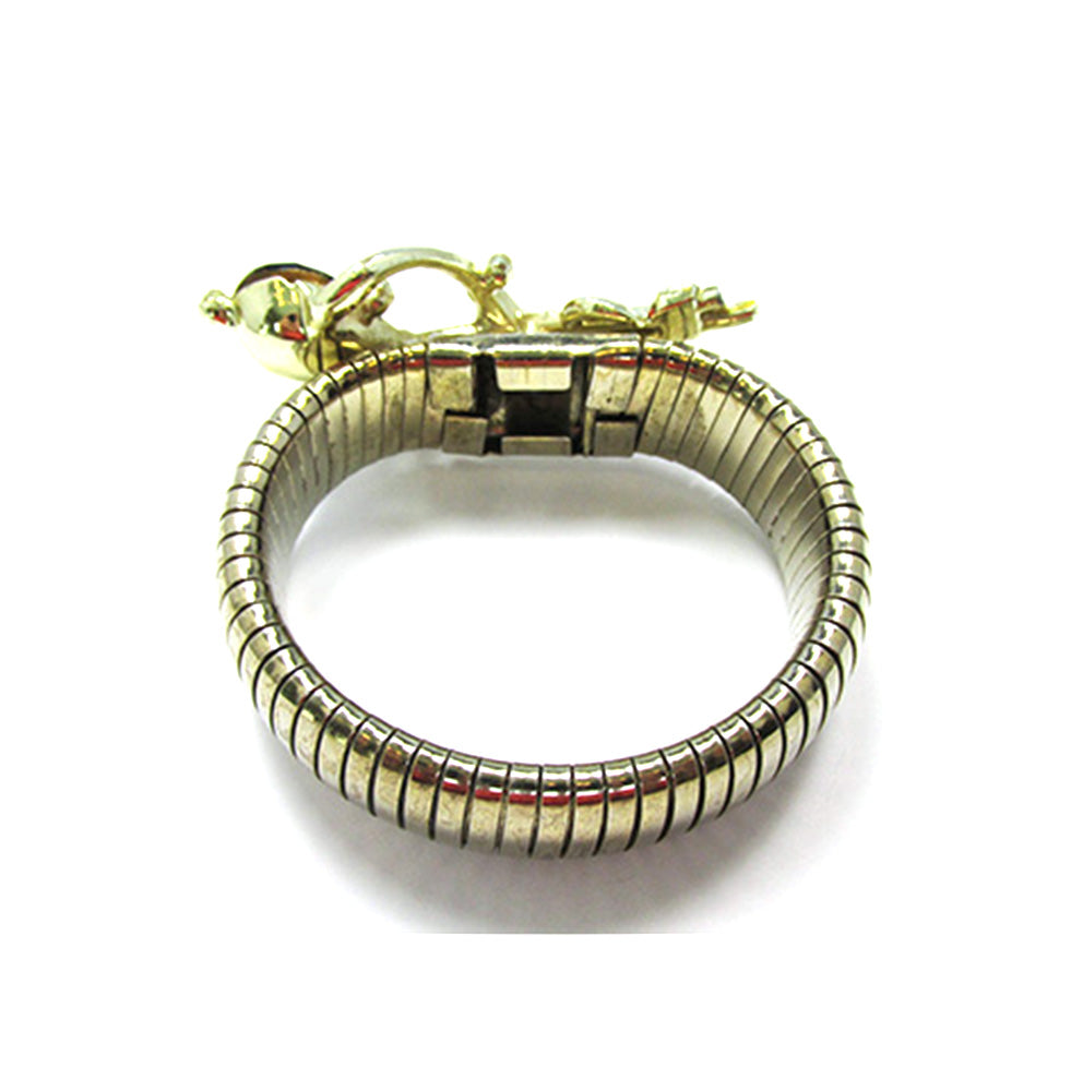 Bracelet Vintage Doré Flexible - Occasion, Style Rétro, Couleur Dorée, à Ajuster Selon Le Poignet