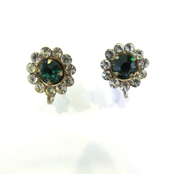 Mid-Century Vintage 1950s Diamante Drop Ribbon and Earrings Set - Earrings