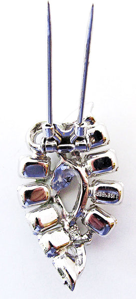 Eisenberg 1940s Designer Vintage Jewelry Magnificent Diamante Fur Clip - Back