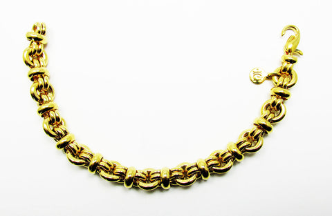 Pilar Crespi Vintage 1980s Gold Contemporary Style Link Bracelet - Front