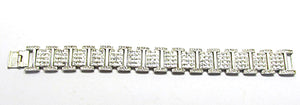 Vintage Jewelry Dazzling 1940s Retro Diamante Geometric Link Bracelet - Front
