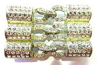 WMCA Vintage 1930s Art Deco Clear Rhinestone Belt Buckle