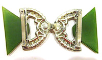 Vintage 1930s Art Deco Clear Rhinestone and Bakelite Buckle