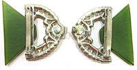 Vintage 1930s Art Deco Clear Rhinestone and Bakelite Buckle