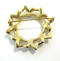 Vintage 1960s Monet Unique Contemporary Style Diamante Circle Pin - Back - Thumbnail