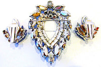 Vintage 1960s Sarah Coventry’s Iconic Blue Lagoon Pin and Earrings Set - Back - Thumbnail