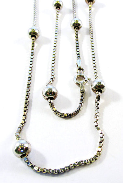 Vintage 1980s Retro Italian Contemporary Style Sterling Necklace - Close Up