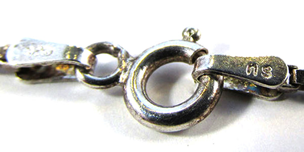 Vintage 1980s Retro Italian Contemporary Style Sterling Necklace - Mark
