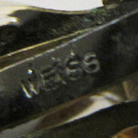 Weiss 1950s Unique Color Combination Rhinestone Pin and Earrings - Signature - Thumbnail