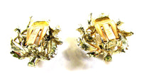 Judy Lee 1950s Vintage Rhinestone and Pearl Bracelet and Earrings - Earring Backs - Thumbnail