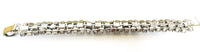 Vintage 1950s Mid-Century Sparkling Clear Rhinestone Link Bracelet - Back - Thumbnail