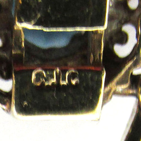 Signed CJC Vintage 1960s Sterling Vermeil Rhinestone Bracelet - Signature