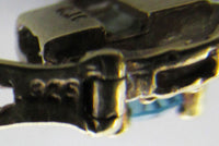 Signed CJC Vintage 1960s Sterling Vermeil Rhinestone Bracelet - 925 Mark - Thumbnail