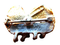 Gerry's Vintage 1950s Green Rhinestone and Enameled Pekingese Pin - Back - Thumbnail