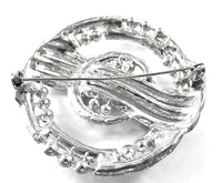 1930s Vintage Signed “S” Art Deco Rhinestone and Pot Metal Pin