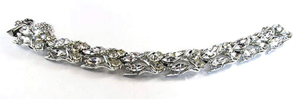 Francois (Coro) Vintage 1950s Mid-Century Clear Rhinestone Bracelet - Front