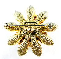 Signed Castlecliff Vintage 1950s Avant-Garde Gold Pin and Earrings - Pin Back - Thumbnail