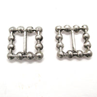 Vintage Mid-Century 1950s Sparkling Diamante Geometric Belt Buckles - Back - Thumbnail