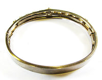 Vintage 1950s Mid-Century Opal Rhinestone and Pearl Cuff Bracelet - Back - Thumbnail