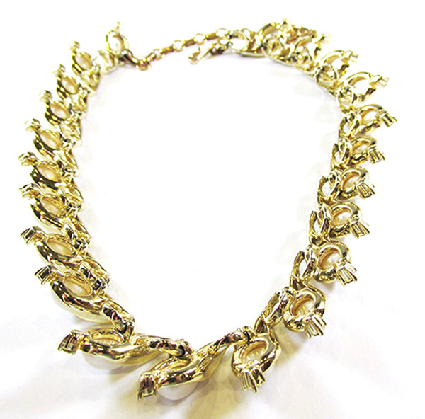 Lisner Vintage 1950s Mid-Century Pearl and Aurora Borealis Necklace - Back