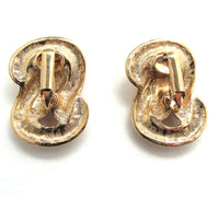 1960s Vintage Unique Contemporary Style Fashion Forward Gold Earrings - Back - Thumbnail
