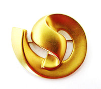 Vintage 1970s Avant-Garde Contemporary Style Gold-Toned Set - Pin Front - Thumbnail