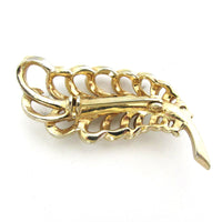 Timeless 1950s Vintage Mid-Century Rhinestone Feather Motif Pin - Back - Thumbnail