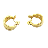 Signed Monet 1960s Contemporary  Style Enamel and Gold  Earrings - Side - Thumbnail