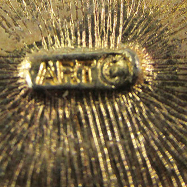 Vintage Signed Art 1960s Adorable Enamel Gold-Toned Turtle Pendant - Signature