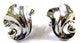 Crown Trifari Vintage 1960s Silver Rhodium Plated Clip-On Earrings