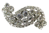 Vintage 1950s Sparkling Pristine Clear Rhinestone Silver-Toned Pin - Front