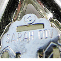 Sarah Coventry Vintage 1960s Clear Rhinestone Geometric Earrings - Signature - Thumbnail