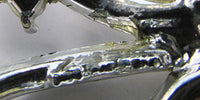 Vintage 1950s Topaz and Clear Rhinestone Silver Floral Pin - Signature - Thumbnail