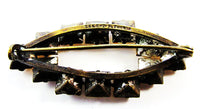 Antique 1920s Signed Czechoslovakia Art Deco Citrine Rhinestone Pin - Back - Thumbnail