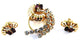 Avant-garde 1950s Amethyst and Clear Rhinestone Pin and Earrings