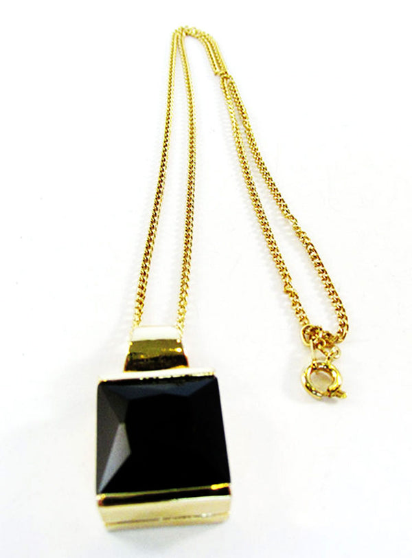 Vintage 1980s Contemporary Style Cubic Zirconia Geometric Pendant - Front