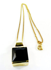 Vintage 1980s Contemporary Style Cubic Zirconia Geometric Pendant - Front - Thumbnail