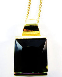 Vintage 1980s Contemporary Style Cubic Zirconia Geometric Pendant - Close Up - Thumbnail