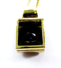 Vintage 1980s Contemporary Style Cubic Zirconia Geometric Pendant - Back - Thumbnail