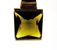 Vintage 1980s Contemporary Style Cubic Zirconia Geometric Pendant - Close Up - Thumbnail