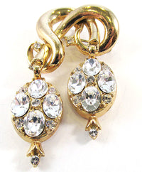 Vintage 1950s Eye-Catching Double Drop Rhinestone Pin/Pendant - Front - Thumbnail