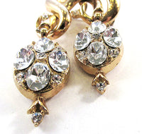 Vintage 1950s Eye-Catching Double Drop Rhinestone Pin/Pendant - Close Up - Thumbnail
