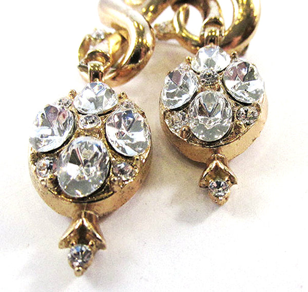 Vintage 1950s Eye-Catching Double Drop Rhinestone Pin/Pendant - Close Up