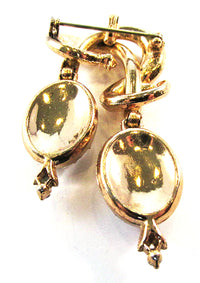 Vintage 1950s Eye-Catching Double Drop Rhinestone Pin/Pendant - Back - Thumbnail
