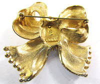 P.E.P. (Erwin Pearl) Vintage 1960s Designer Carnelian Scarab Bow Pin - Back - Thumbnail