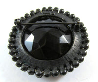 Har Vintage 1950s Signed Mid-Century Black Rhinestone Pin - Back - Thumbnail