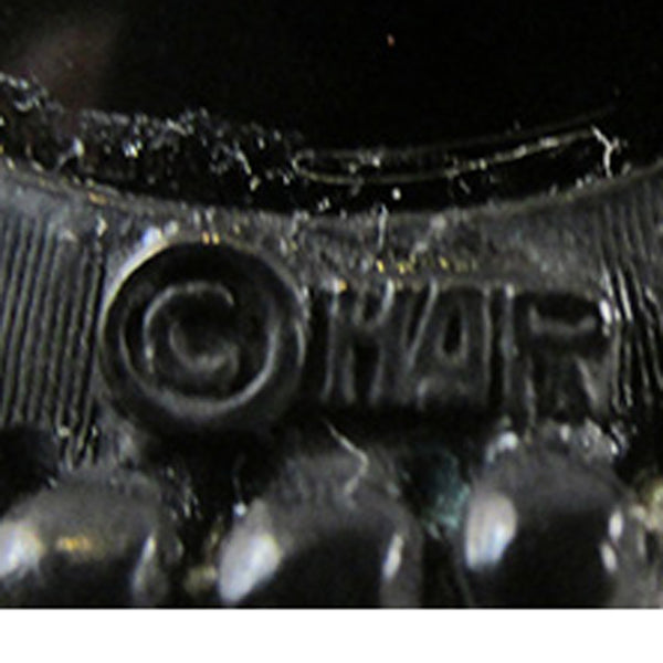Har Vintage 1950s Signed Mid-Century Black Rhinestone Pin - Signature