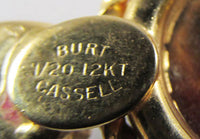 Signed Burt Cassell Vintage 1950s Tiger’s Eye Figural Turtle Pin - Mark - Thumbnail